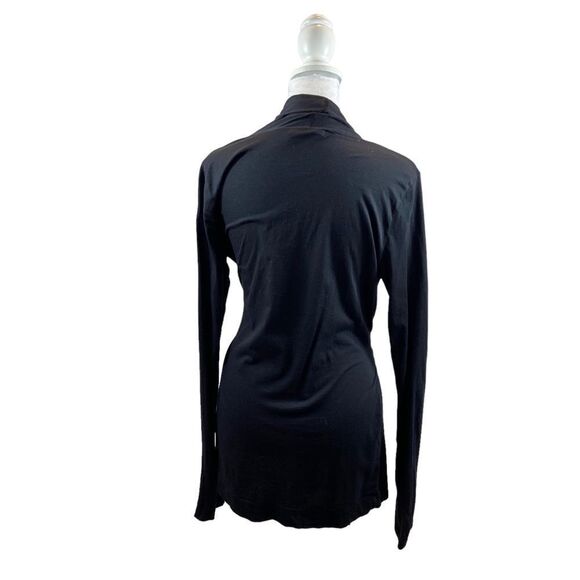 New without Tags Velvet by Graham & Spencer Black Belted Open Front Blouse Med - Picture 4 of 10